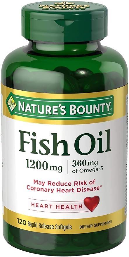 Nature's Bounty F.ish Oil, Supports Heart Health, 1200 Mg- 120 Ct - Rapid Release Softgels,…